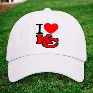 Cap Men White Kansas City Cap White Design with "I Love KC" Hat